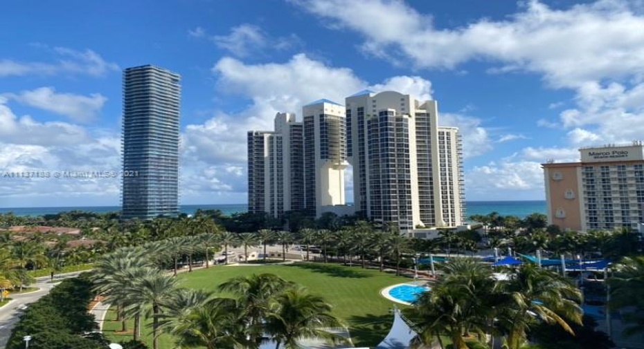 Panoramic view from the balcony