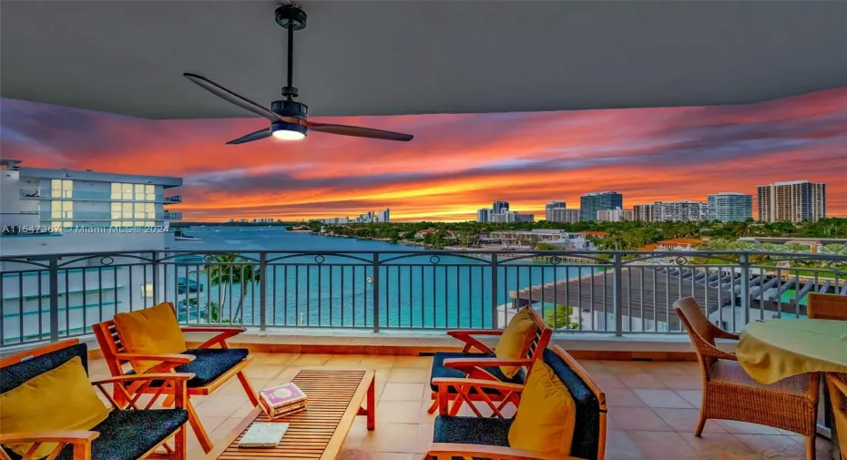 Expansive balcony overlooking the bay