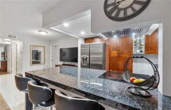 Updated kitchen with granite island