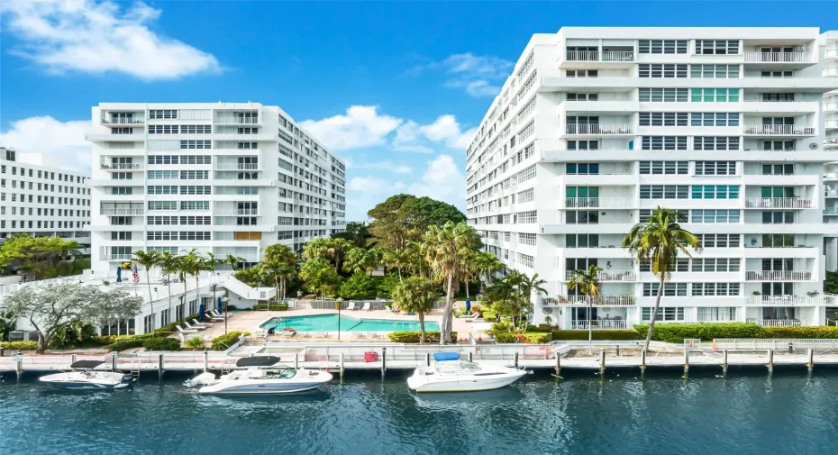 East Point Tower with community boat docks