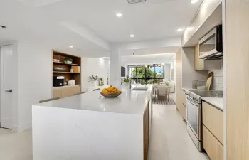 kitchen island w/ waterfall