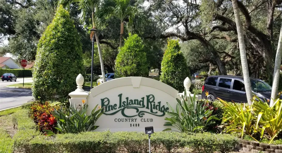 Entrance sign to Country Club