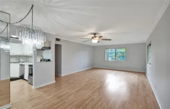 Large bright corner unit Living Room/Dining Room Combo