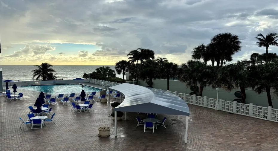 S.E. Pool and Ocean View from Balcony