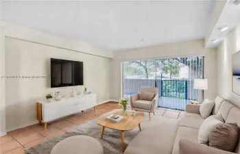 Living Area with access to balcony - Virtually Staged Furniture
