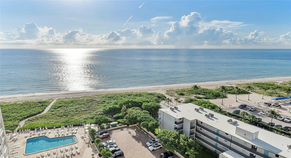 View from the balcony, including the new boardwalk to the beach