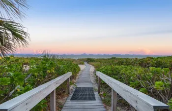 Walk to the beach from pool area